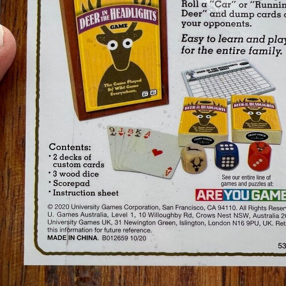Deer In The Headlights Family Board Game By Front Porch Classics New - Picture 6 of 8